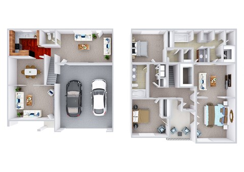 Floor plan for 3 beds, 2.5 baths, 2330 sqft